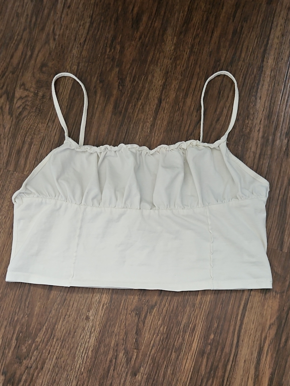 Princess Polly White Ruched Cami Crop Top Size US 10